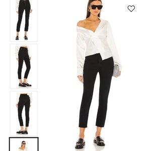 Re/Done Originals 90s High Rise Ankle Crop Black Jeans Button Fly Raw Hem Sz 27